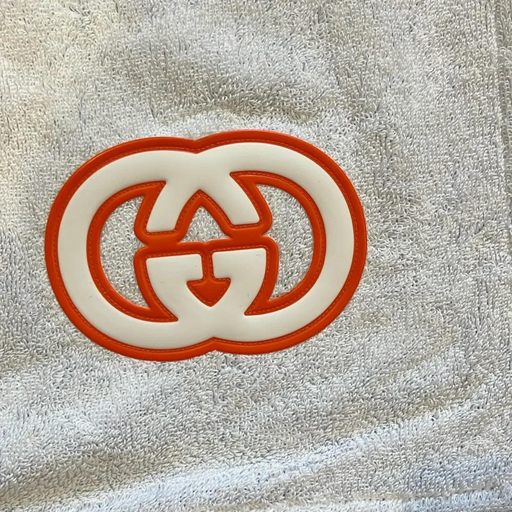 Gucci Beach Towel with Orange and White Logo
